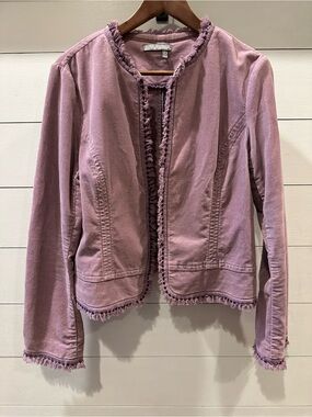 Tristan & Iseut Womens Light Lavender Corduroy Jacket- size Large
